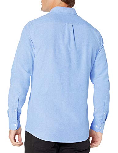 Goodthreads Slim-Fit Long-Sleeve Solid Oxford Shirt Camisa, Azul (Blue), Medium