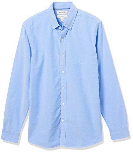 Goodthreads Slim-Fit Long-Sleeve Solid Oxford Shirt Camisa, Azul (Blue), Medium