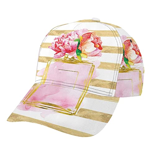 Gorra de béisbol con estampado de globos de corazón romántico para hombres y mujeres, sombrero ajustable unisex de cuatro estaciones, Perfume de moda, Talla única