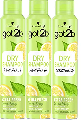 Got2b - Champú Seco Frescor Extra - 3uds de 200ml (600ml) – Refresca tu cabello al instante – Un día de extra de frescor para tu cabello