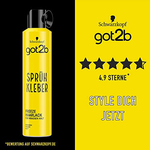 got2b Schwarzkopf Freeze Laca para el cabello ultrafuerte, 1 unidad, 1 x 300 ml