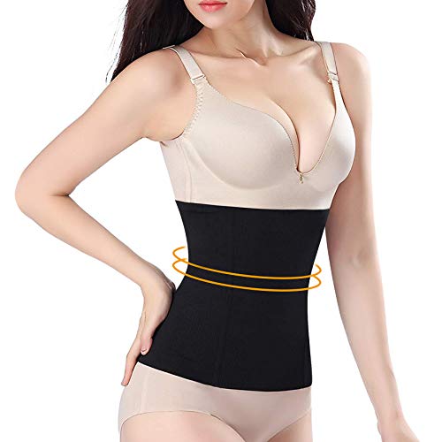 Gotoly Entrenador de Cintura para Mujer Fajas Reductoras Faja Moldeadora para Control de Abdomen Cinturón sin Costuras para Recuperación Posparto Waist Trainer (Negro, Medium)