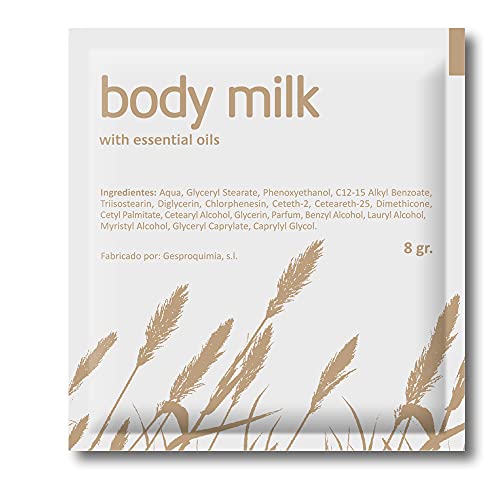 GPQ - Amenities Hotel | Body Milk Monodosis | 400 Und. x 8 Gr. | Con Nutrientes para la Piel, Paraben Free | Para Hotel, Casa Rural, Apartamento, Crucero, AirBnB, etc… | Fabricado y Envasado en España