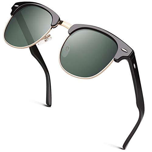 GQUEEN Gafas de sol polarizadas Hombre Mujer Bocina enculado Medio Marco GQO6