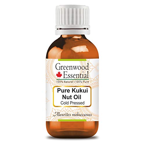 Greenwood Essential Puro Kukui Nuez Aceite (Aleurites moluccanus) 100% Natural Grado Terapéutico Prensado en Frío 30ml (1 oz)