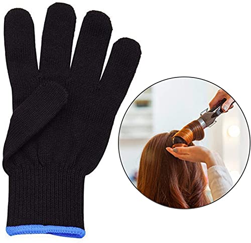 Guante resistente al calor, 2 unidades, guantes de protección contra el calor, para peluquería, guante profesional para alisar el pelo, accesorio para rizar, color azul