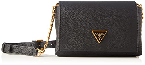 Guess Downtown Chic Mini Xbody Flap, Bolso para Mujer, Negro, Talla única