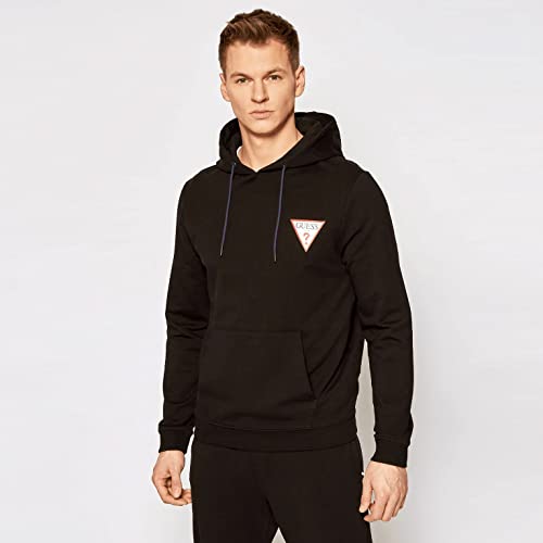 Guess Mens Hoodie with Chest Logo - Negro Negro L