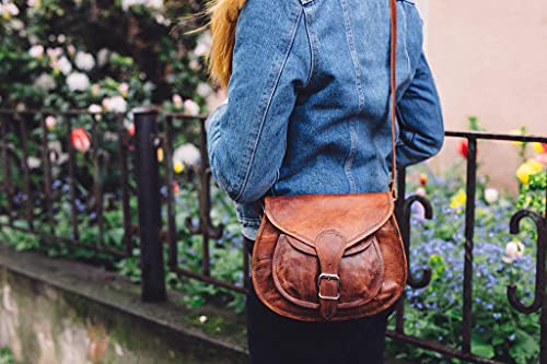 Gusti Bolso Bandolera Cuero - Evelyn Bolso de Mujer Bolso de Mano Pequeño Marrón