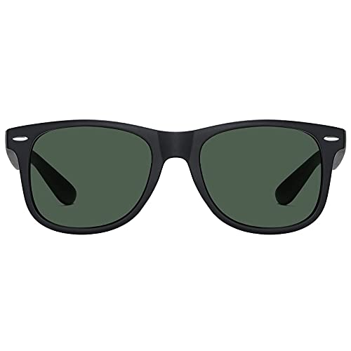 H HELMUT JUST Gafas de Sol para Hombre y Mujer Polarizadas Lente Clásico Caminante Anti Reflejos Ligero de TR90 Verde