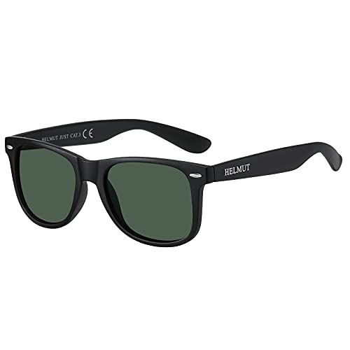 H HELMUT JUST Gafas de Sol para Hombre y Mujer Polarizadas Lente Clásico Caminante Anti Reflejos Ligero de TR90 Verde