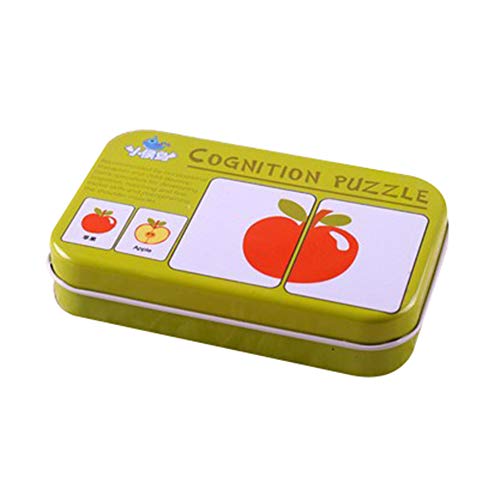 H87yC4ra 30/32/ 56 Piezas Rompecabezas educativos para niños, Tarjeta cognitiva de Fruta Animal Rompecabezas de Aprendizaje de inglés, Juguete Educativo Rompecabezas de Madera Fruit