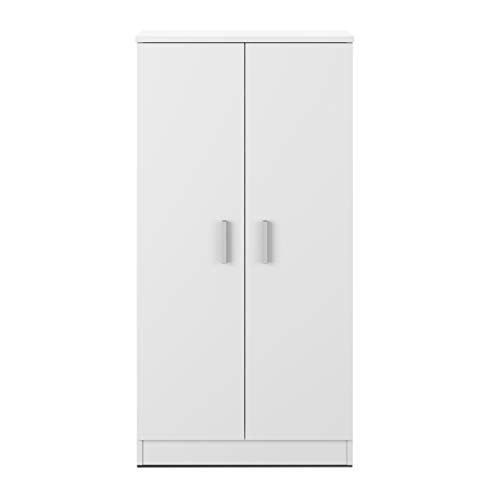 Habitdesign Mueble Zapatero Dos Puertas, Mueble Auxiliar, Modelo Basic, Acabado en Blanco, Medidas: 55 cm (Ancho) x 108 cm (Alto) x 36 cm (Fondo)