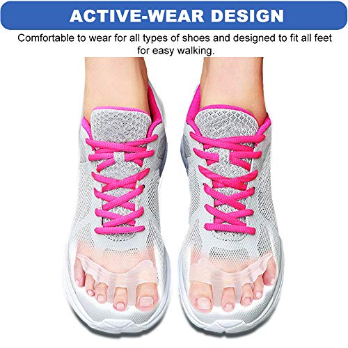 Haofy Gel Separadores de Dedos del Pie, Separador Dedos Pie Silicona para Hallux Valgus Dedos de Martillo, Correctores de dedos del pie para Alivio del Dolor de Pie, Ajuste Ballet Yoga Atletas - 1 Par