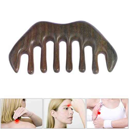 HEALLILY 2 Unids Peinado de Cabello de Madera GUASHA Scrapping Massage Massage Peine Herramientas de Guasha Board para SPA Acupuntura Disparador Punto Tratamiento en El Pelo de La