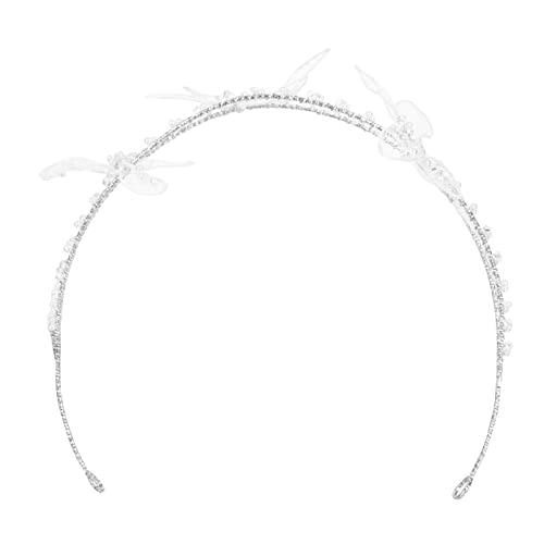 HEALLILY DIEJA DE BODA MARIPA DE MARIPA DE PERLA DE PERLA DE PERLA PAIZA DE NOMBRES Accesorios para El Cabello de La Boda Joyería Tiara para Las Mujeres