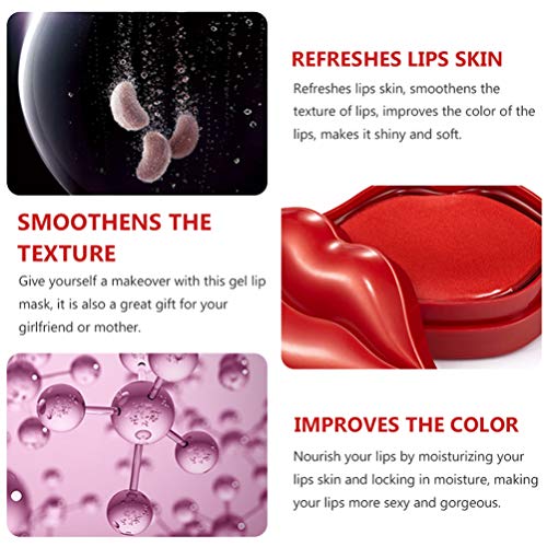 HEALLILY Máscara De Labios Para Dormir Crema Para El Cuidado Máscara De Labios En Gel De Noche Nutritiva e Hidratante Adecuada Para La Belleza Femenina 20Pcs