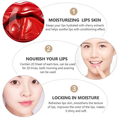 HEALLILY Máscara De Labios Para Dormir Crema Para El Cuidado Máscara De Labios En Gel De Noche Nutritiva e Hidratante Adecuada Para La Belleza Femenina 20Pcs