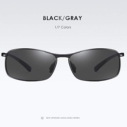 HEKQ Gafas De Sol Polarizadas para Hombres Y Mujeres.Aluminio Cuadrado Magnesio Gafas Conducir Gafas De Visión Nocturna,A