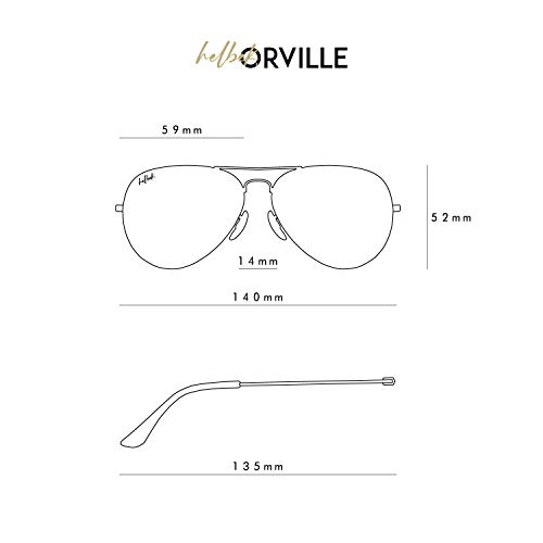 HELBEK ORVILLE | Gafas de Sol aviador. Ligeras y Resistentes - Protección UV400 + Lentes Polarizadas. [Negro]