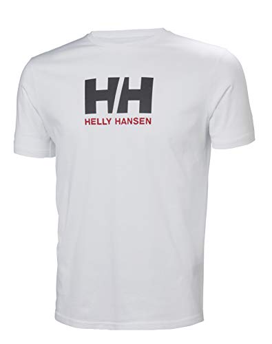 Helly Hansen T-Shirt Camiseta de Manga Corta Hecha de algodón, con Logo HH en el Pecho, Hombre, Blanco, L