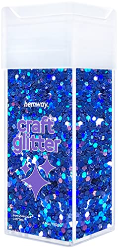 Hemway azul zafiro holográfica de Super Chunky Craft del brillo de la coctelera de Artes Oficios Vasos de papel de vidrio decoraciones diy de Proyectos - 1/8" 0,125" 3 MM - 110 g / 4,6 oz