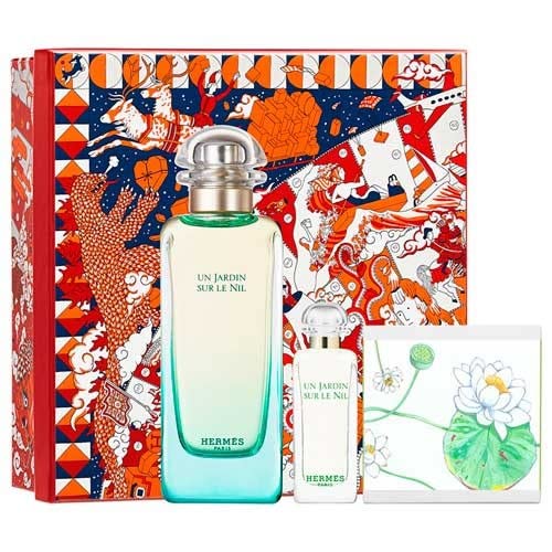 HERMES PARIS UN JARDIN SUR LE NIL EAU DE TOILETE 100ML VAPORIZADOR + GEL DE BAÑO 50ML + MINIATURA 7.5