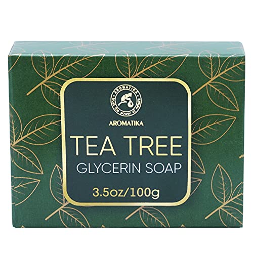 Hidratante Jabón de Árbol de Té para Cuidado del Cuerpo, Cara & Manos - Jabón Suave Árbol de Té 100g para Todo Tipo de Pieles - Tea Tree Oil Soap