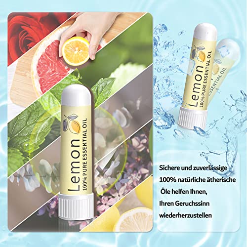 Hion Smell Training Kit, 6 aceites esenciales, el kit de entrenamiento olfativo ayuda a recuperar el sentido del olfato, aceites esenciales de limón, menta, rosa, pomelo y clavo