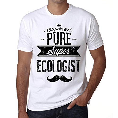 Hombre Camiseta Vintage T-Shirt Gr��Fico 100% Pure Ecologist Blanco