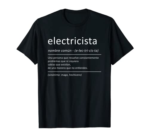 Hombre Electricista Divertido Definición Electricistas Camiseta