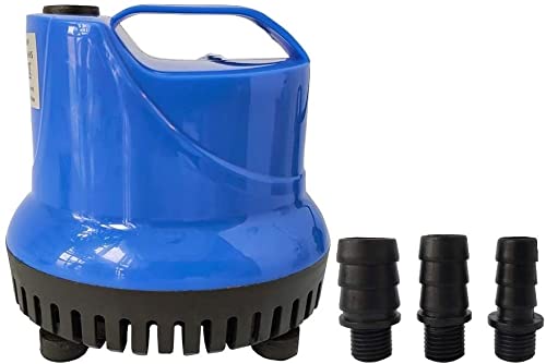 Homvik Bomba de Agua Sumergible 3000L/H 60W con 3 Boquillas Bomba de Agua para Fuente Acuario Estanque Pecera Ultra Silencioso Circulación de Agua Dulce y Marino 3.5m de Altura - Azul