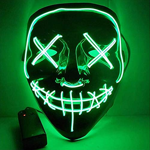 HONGXUNJIE Carnaval LED Purga Mascara Carnaval Terror MáScaras,MáScara Disfraz Luminosa,para Carnival Navidad Carnival Halloween Cosplay Grimace Festival Fiesta Show Mascarada