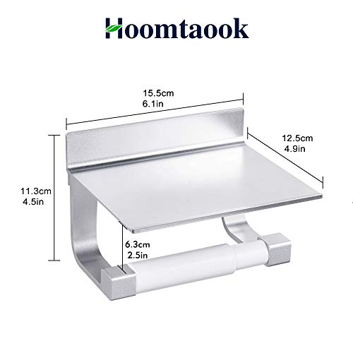 Hoomtaook Portarrollos para Papel Higiénico Portarrollos Baño Adhesivo Portarrollo para Papel Higiénico, Autoadhesivo, Aluminio, Acabado Mate