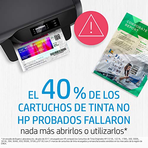 HP 901XL CC654AE, Negro, Cartucho de Tinta de Alta Capacidad Original, compatible con impresoras de inyección de tinta HP Officejet All-in-One 4500, J4580, J4680, Negro