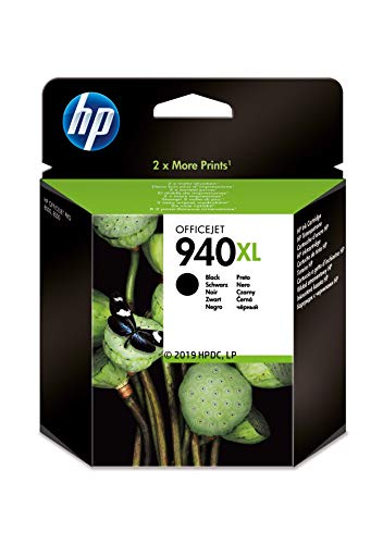 HP 940XL C4906AE Negro, Cartucho de Alta Capacidad Original, de 2.200 páginas, para impresoras HP OfficeJet Pro serie 8000, 8500 y 900