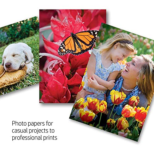 HP Everyday Photo Paper, Q2510A, 100 hojas de papel fotográfico brillante avanzado, compatible con impresoras de inyección de tinta, A4, peso del material de impresión 200 g/m²