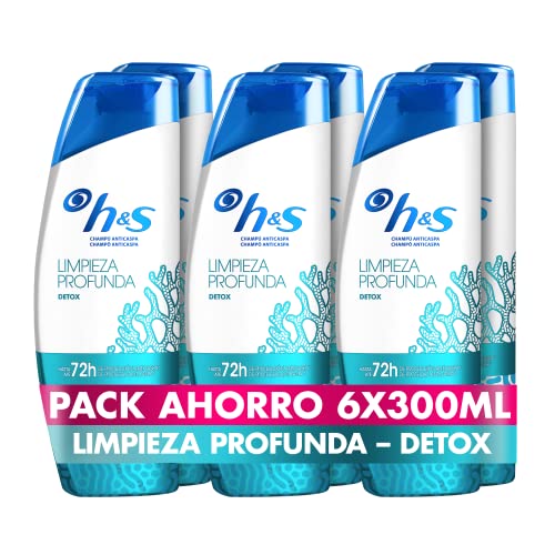 h&s Limpieza Profunda Detox Champú Anticaspa 300ml x6