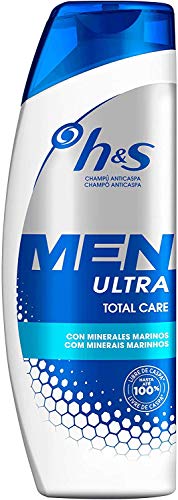 H&S Men Ultra Total Care Champú Anticaspa 600 ml, Para Un Cuero Cabelludo Ultralimpio, Con Minerales Marinos