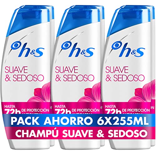 H&S Suave & Sedoso Champú Anticaspa 255ml x6