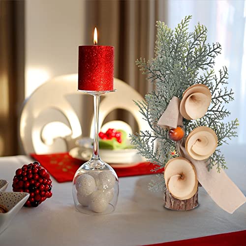 HUAESIN 2pcs Flores Artificiales Navidad con Bayas Rojas de Acebo Artificiales Pino Navidad Pequeña Planta Artificial Decorativa para Fiesta Hogar de Año Nuevo Adornos Centro de Mesa Oficina Invierno