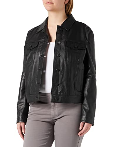 HUGO Lipasi Chaqueta de Cuero, Negro1, XL para Mujer