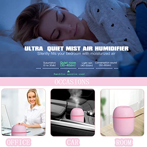 Humidificador Guantes Bufanda Juegos de regalo para Mujer, Mini Humidificador Portátil Silencioso para Oficina Coche Dormitorio, Bufandas y Guante para Mujer Regalos de Invierno para Mujeres