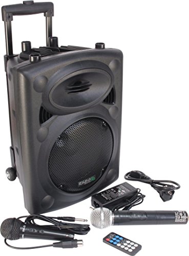 Ibiza Sound PORT8VHF-BT Sistema de sonido portátil y autónomo de 8"/20 cm, Bluetooth, Wireless, potencia maxima 400 W, Negro