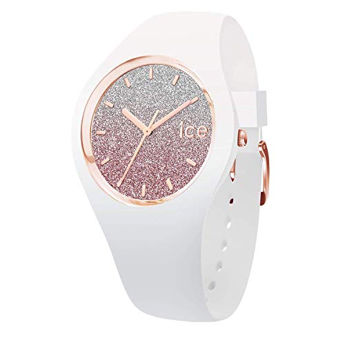 Ice-Watch ICE lo White pink, Reloj blanco para Mujer con Correa de silicona, 013431 (Medium)