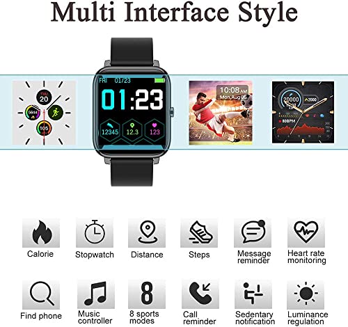 IDEALROYAL Reloj Inteligente Hombre Mujer, Smartwatch con Pulsómetro, Cronómetro, Calorías, Monitor de Sueño Podómetro, Smartwatch Hombre a Prueba de Agua Compatible con Android iOS