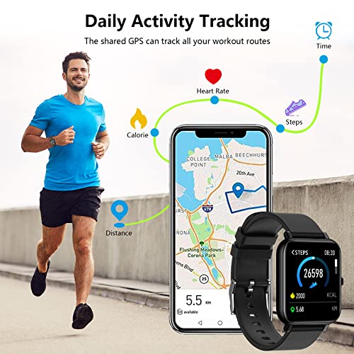 IDEALROYAL Reloj Inteligente Hombre Mujer, Smartwatch con Pulsómetro, Cronómetro, Calorías, Monitor de Sueño Podómetro, Smartwatch Hombre a Prueba de Agua Compatible con Android iOS