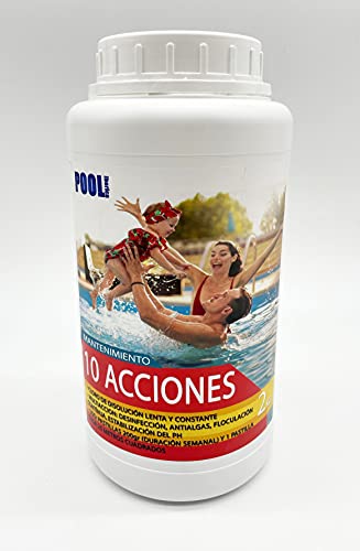 iFONT Cloro 10 acciones | Mantenimiento de Piscina | Especial Minipiscinas | Tratamiento Multiacción | Formato 2 kg | Pastillas 20gr | POOLiberica