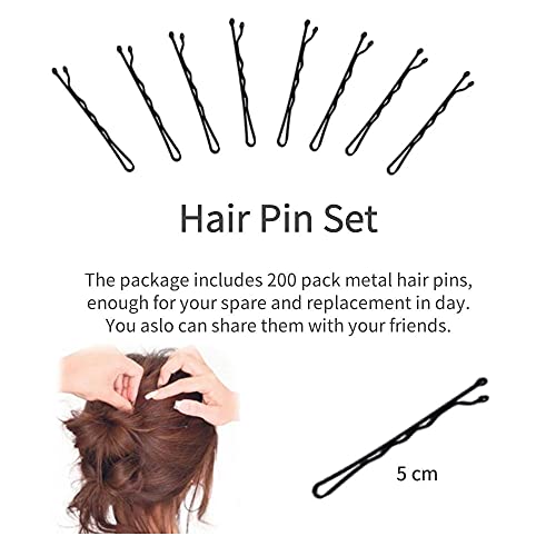 Ifrich 50 Piezas Horquillas de Clips, 5 cm Horquillas Onduladas Bobby Pins, negro Pinzas de Metal el Pelo Horquillas pelo Mujer para Mujeres, Niñas y Salón de Peluquería