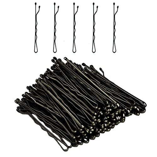 Ifrich 50 Piezas Horquillas de Clips, 5 cm Horquillas Onduladas Bobby Pins, negro Pinzas de Metal el Pelo Horquillas pelo Mujer para Mujeres, Niñas y Salón de Peluquería